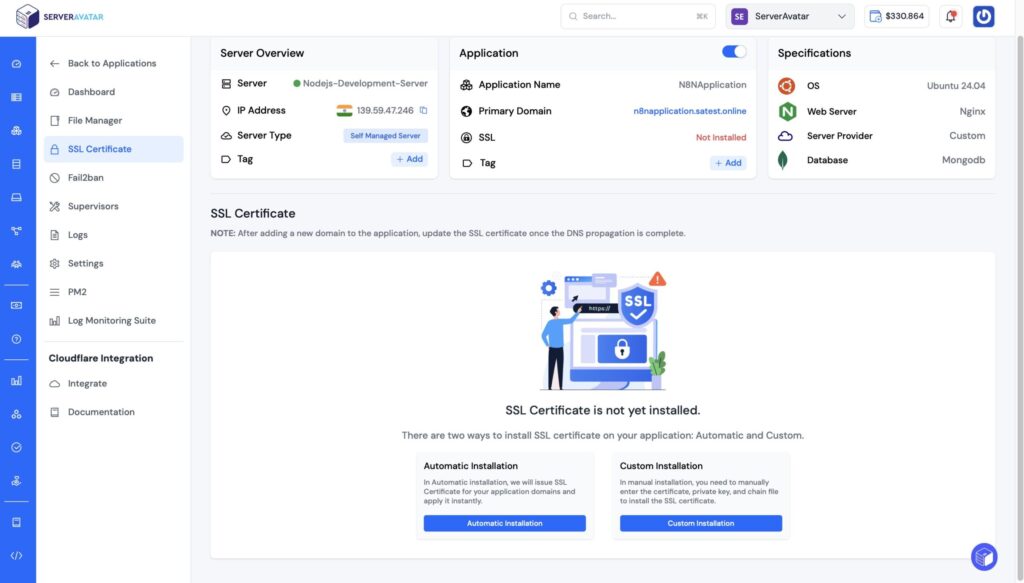 SSL Certificate -ServerAvatar